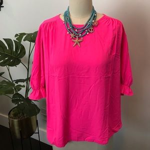 Marled hot pink top